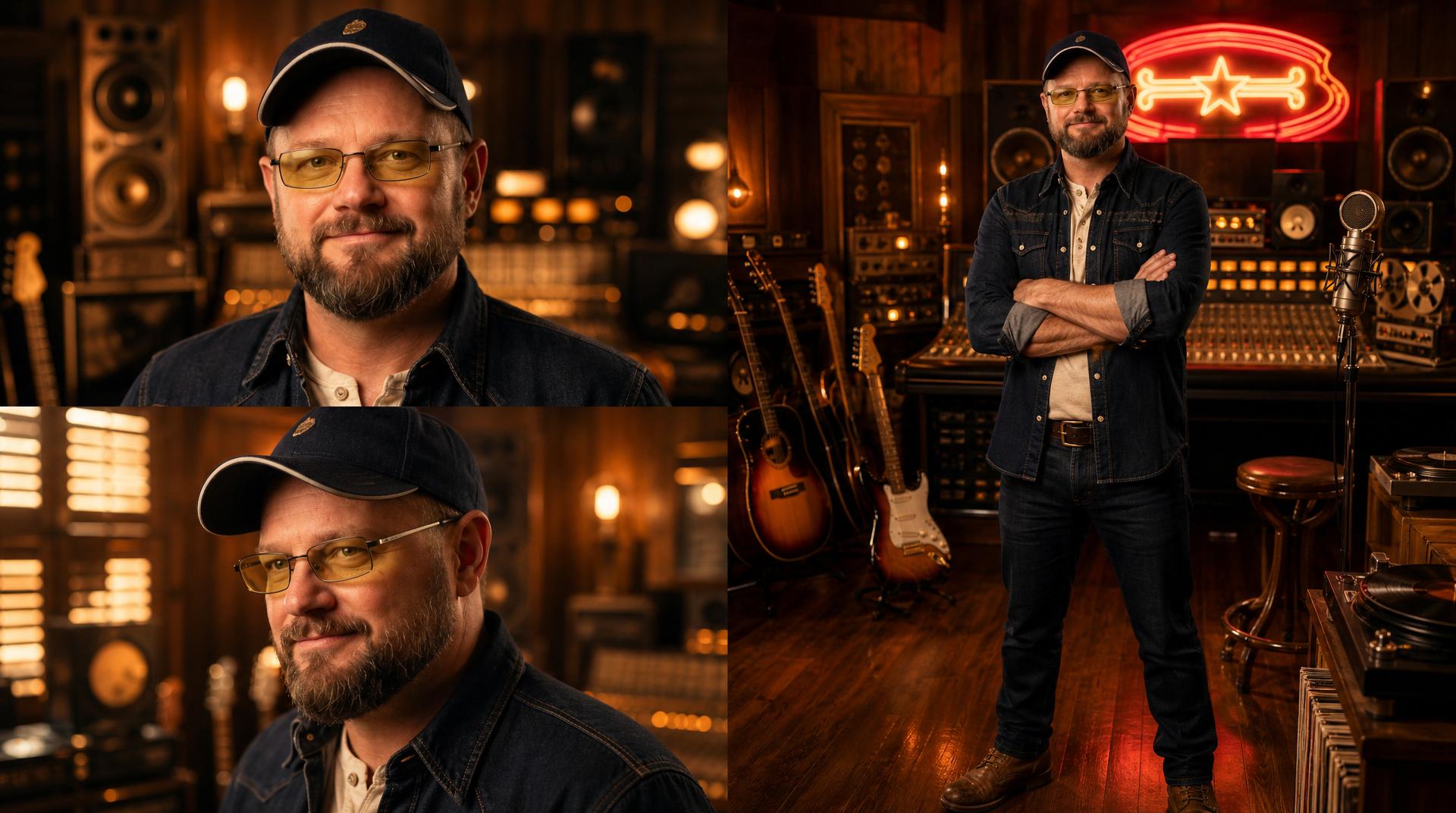 Chad Sanders in the studio